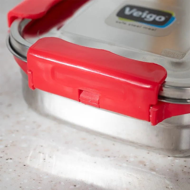 Hotserve Stainless Steel Lunch Box (Red) - 400 mL media 4