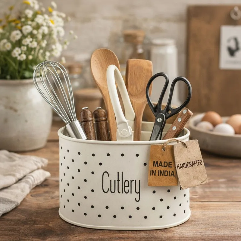 KitchenCare Multipurpose Utility Cutlery Stand -Ivory media 3
