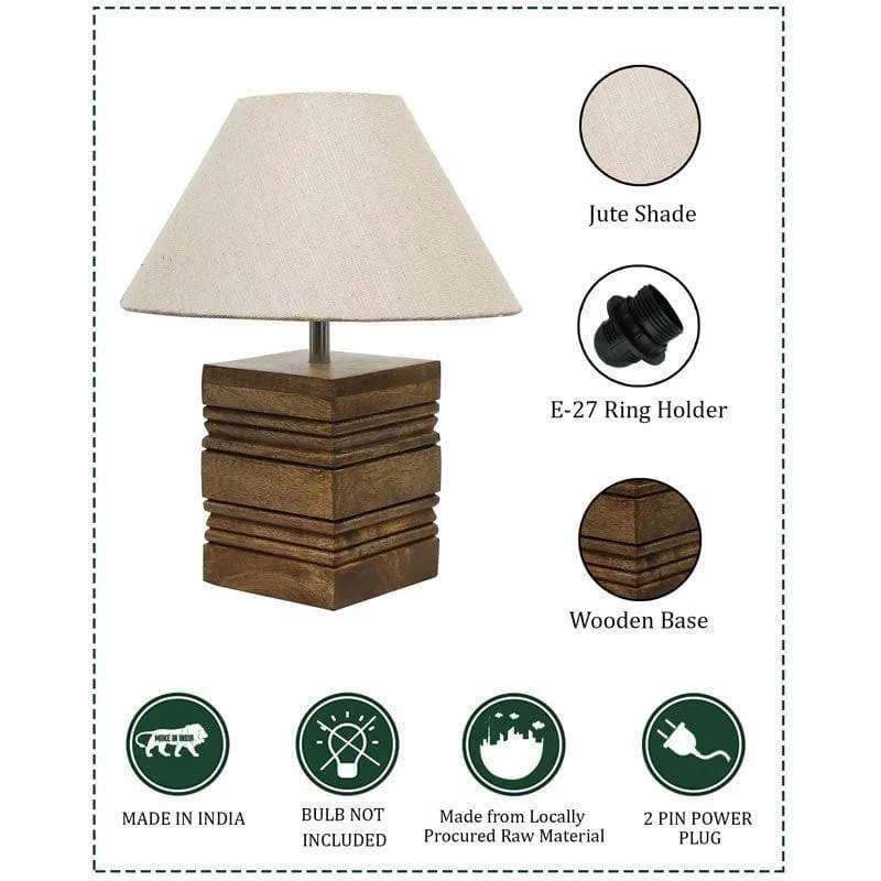 Perry Cube Fabric Table Lamp - Brown,Beige media 6