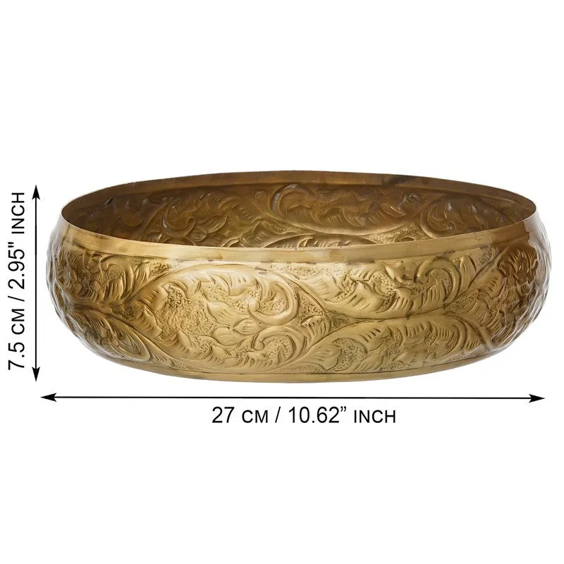 Royal Etched Metal Urli - Gold media 10