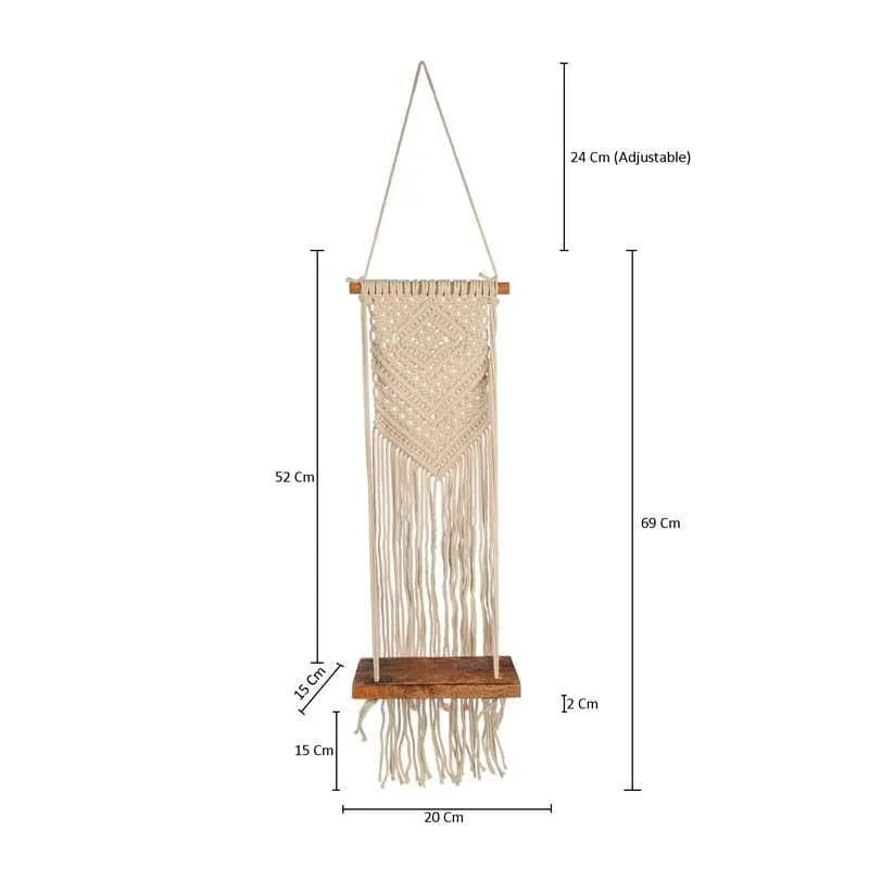 Artistic Macrame Hanging Shelf media 7