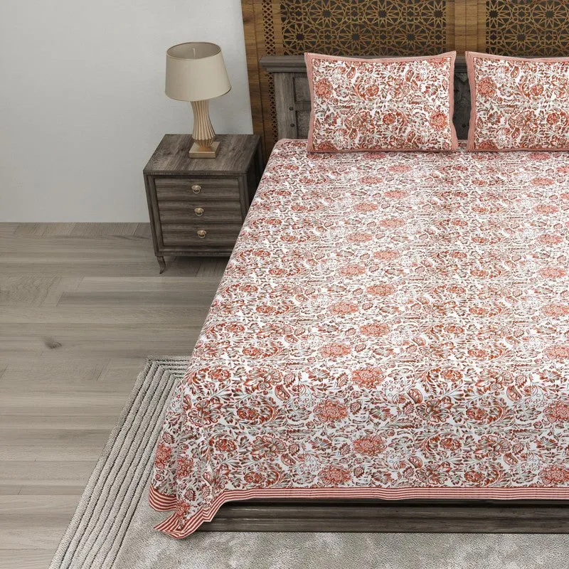 Patterna Cotton Bedsheet (Rust) - 240 TC media 3