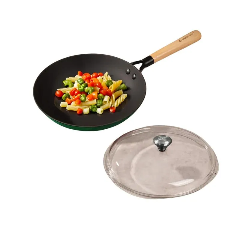 Cumin Co Enamel Cast Iron Frying Pan (Green) - 2500 mL media 3