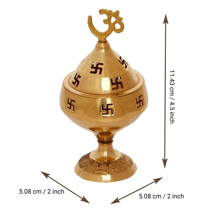 Om Swastik Brass Diya media 4