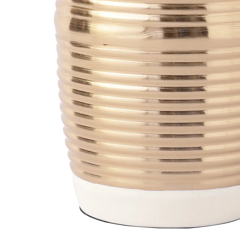 Malva Aluminium Vase - Gold & White media 3