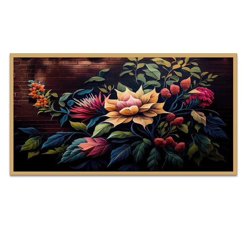 Nisa Floral Wall Painting With Frame media 4