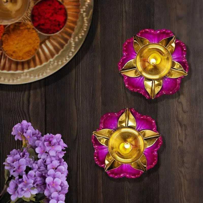 Padmaja Brass Diya - Set Of Two media 1