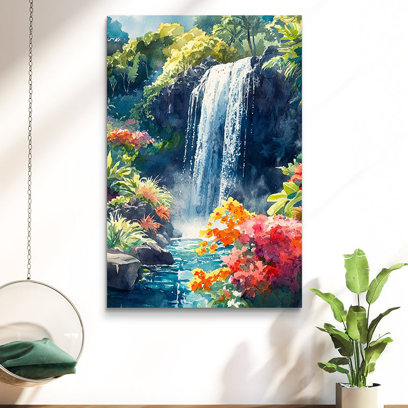 Forest Cascades Canvas Wall Painting