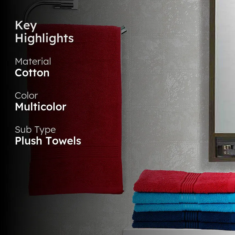 Eva Quick Dry Hand Towel (Blue/Navy Blue/Red) - Set Of Six media 2