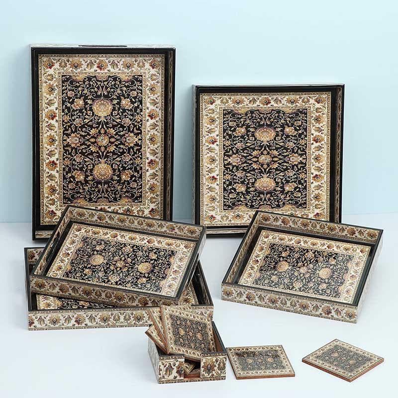 Inaayat Serving Tray & Coaster - Set Of Three media 3