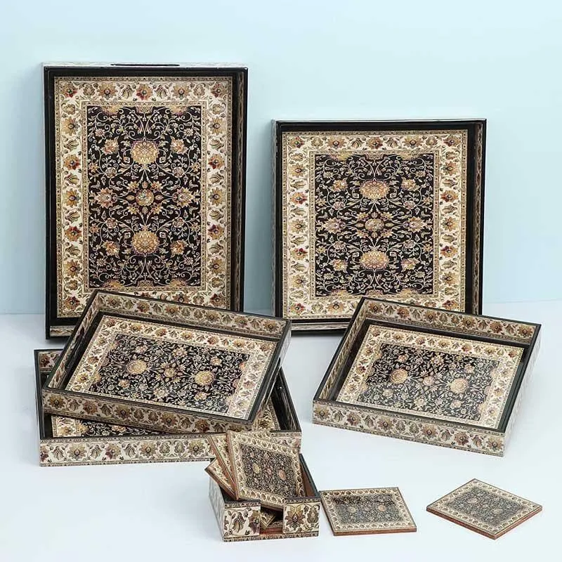 Inaayat Serving Tray & Coaster - Set Of Three media 3