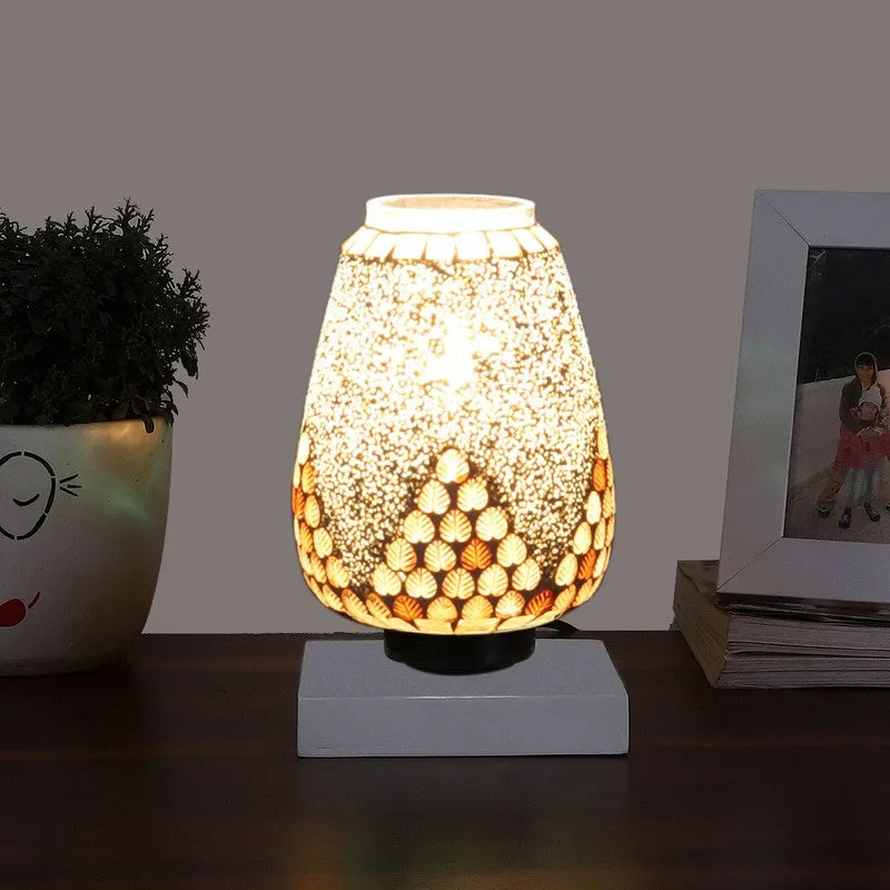 Glowflame Glass Table Lamp With Wooden Base - Multicolor media 1