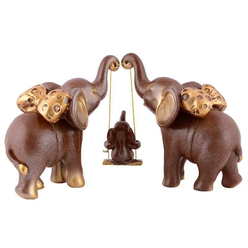 Tiny Tuskers Painted Polyresin Show Piece - Brown media 5