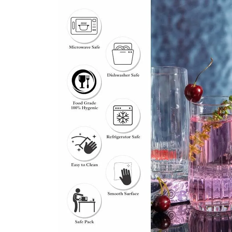 Pasabahce Friscot Tall Glass Tumbler (360 ML) - Set Of Six media 5