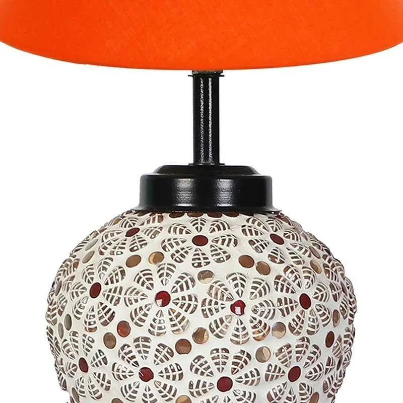 Solid Fusion Fabric Table Lamp - Orange,White media 6
