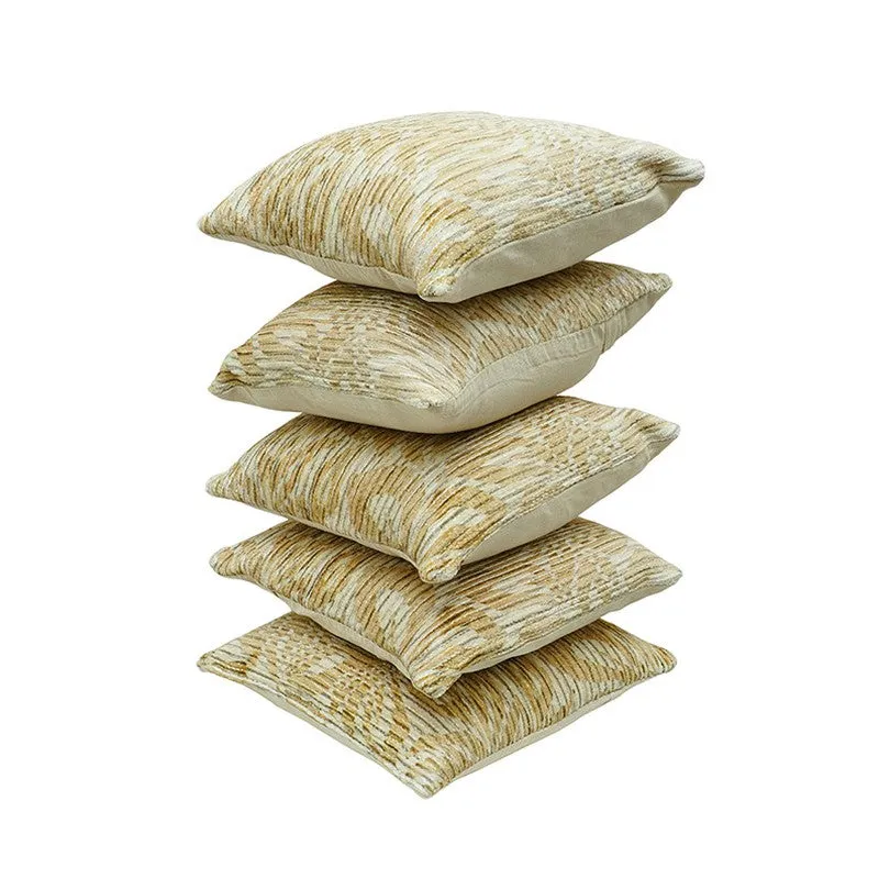 PetalReverie Cushion Cover (Gold) - Set Of Five media 5