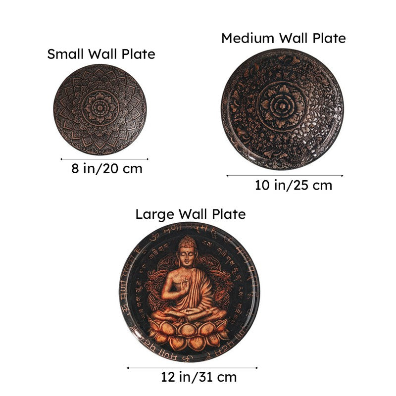 Atherin Buddha Printed Metal Wall Plate - Set Of Three media 8
