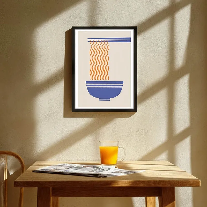Fiery Blue Archival Canvas Wall Art - Black media 1