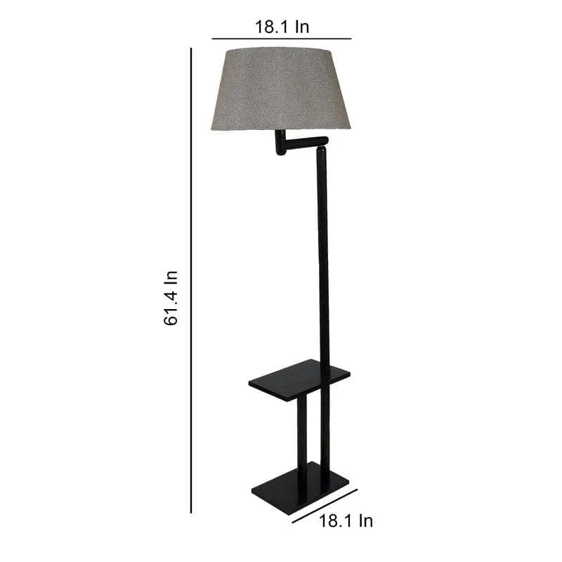 Eartha Enya Wooden Floor Lamp With Shelf media 5