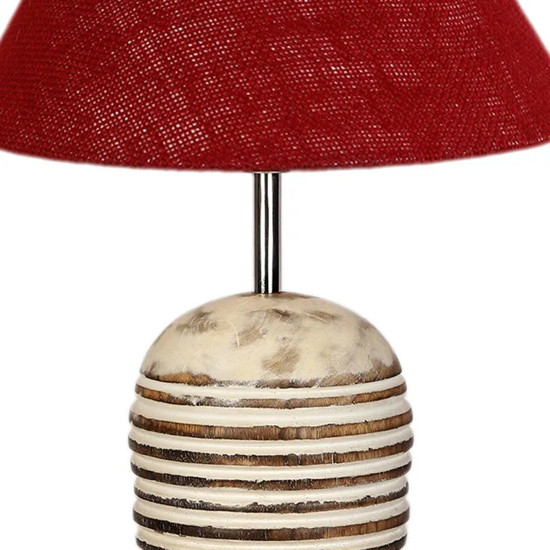Lumexa Cotton Table Lamp With Wooden Base - Red media 8