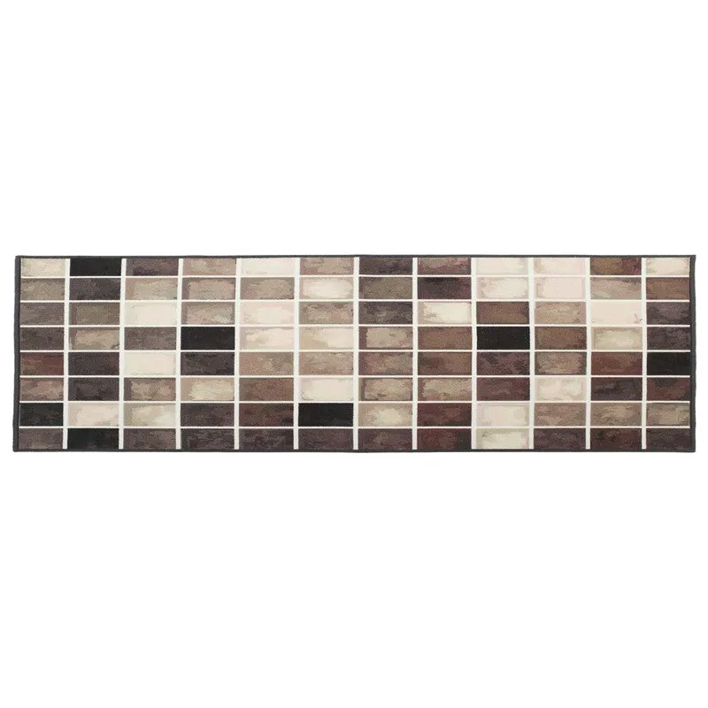 Symmetra Nylon Runner Rug - Beige media 1