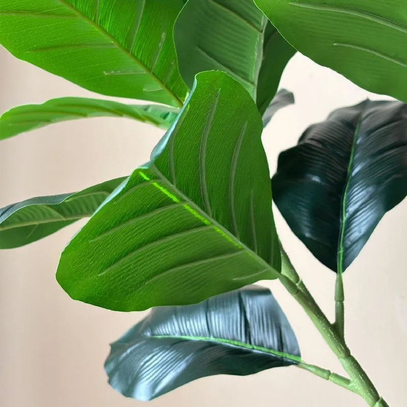 Jungle Fiddle Fig Artificial Plant With Black Plastic Pot - 95 cm (3.1 ft) - 7