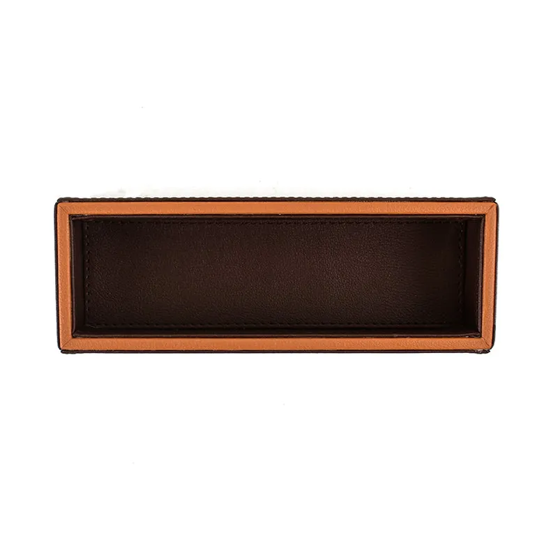 Tisca Faux Leather Cutlery Tray - Brown media 7