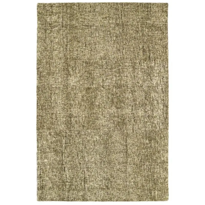 Handloom Hand Tufted Harmony Wool Rug - Green & Brown media 1