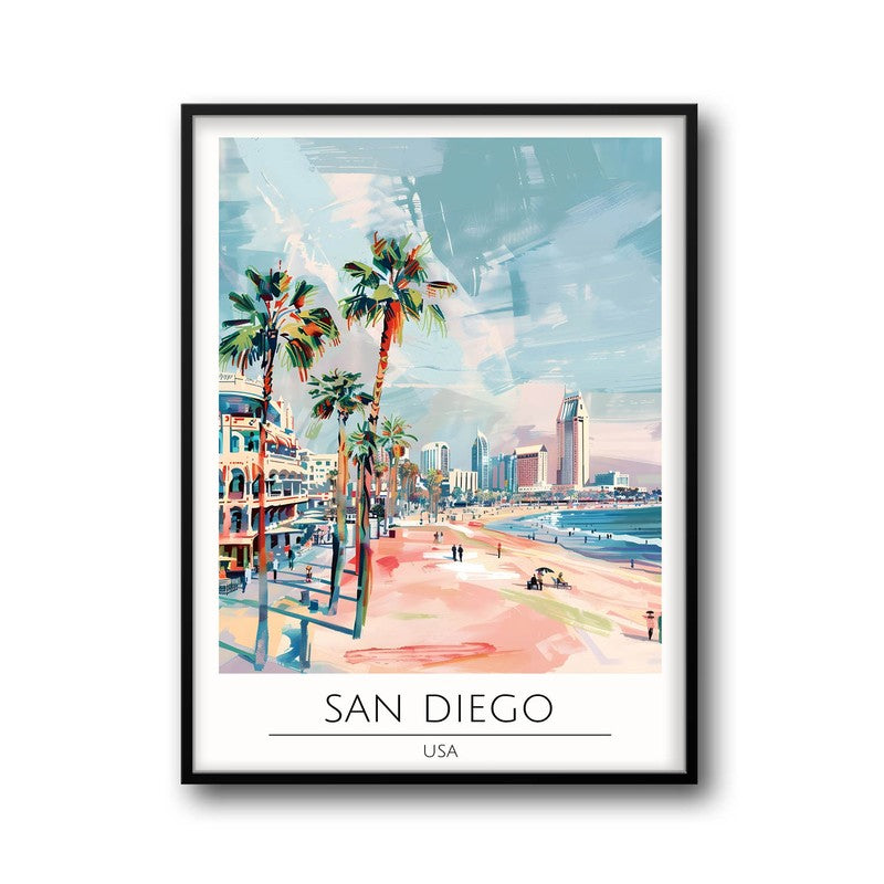 Vintage San Diego Framed Canvas Wall Painting media 5