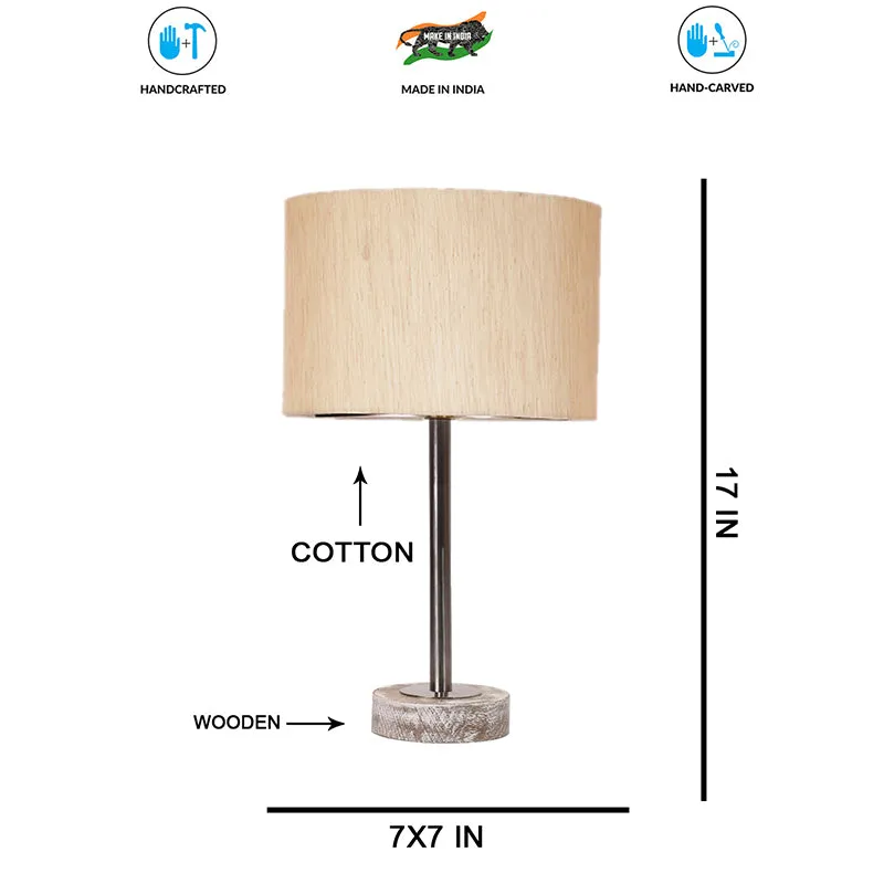 Cotin I Rodin Wooden Table Lamp - OffWhite,Silver,White media 7