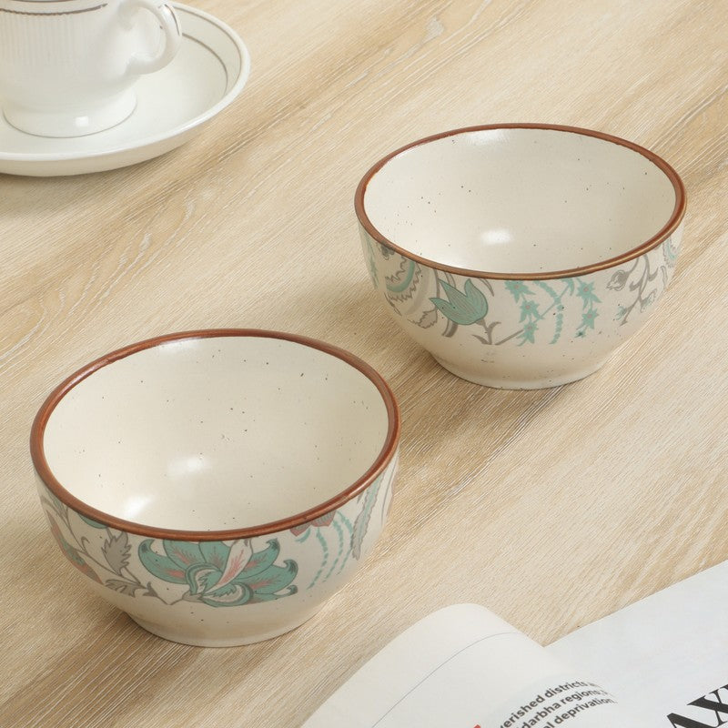 Ceramic Snack Bowls (Multicolor,200 mL Each) (200 Ml) - Set Of Two