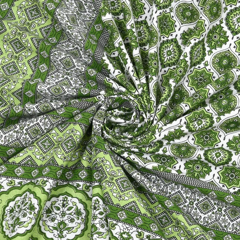 Auraar Cotton Bedsheet (Green) - 240 TC media 5