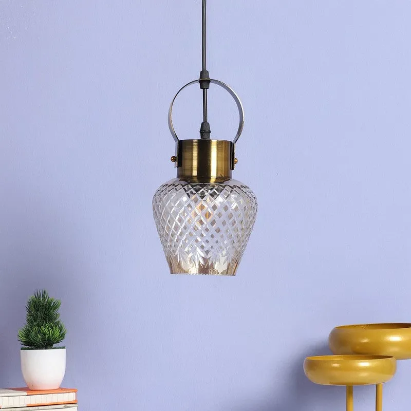 Antiqued Hoop Glass Ceiling Lamp media 3