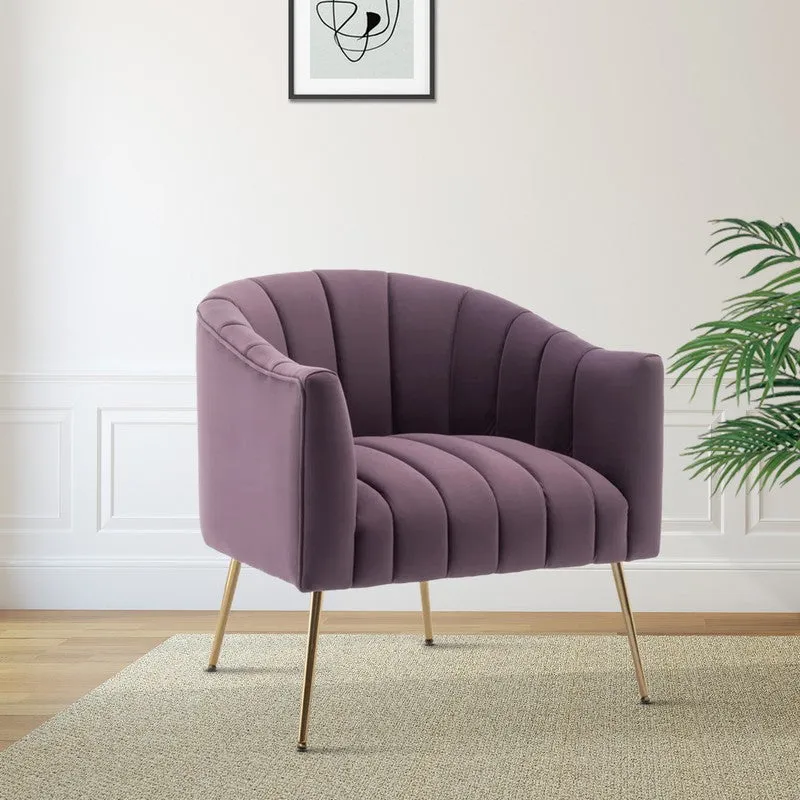 Plaino Neem Wood Accent Chair - Purple media 4
