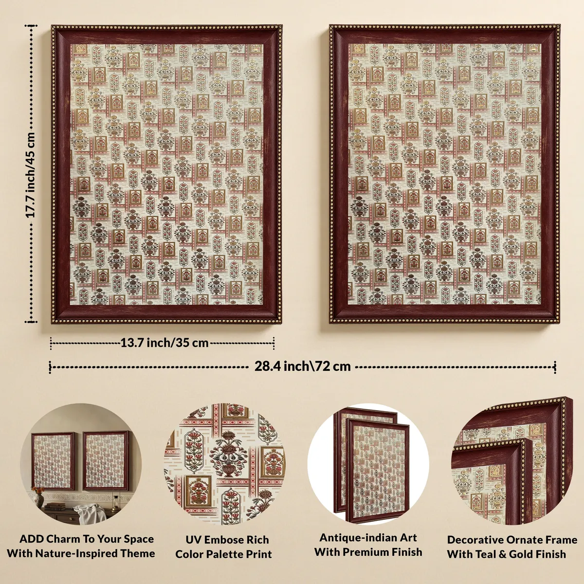 Traditional Wall Painting With Frame - Set Of Two media 4