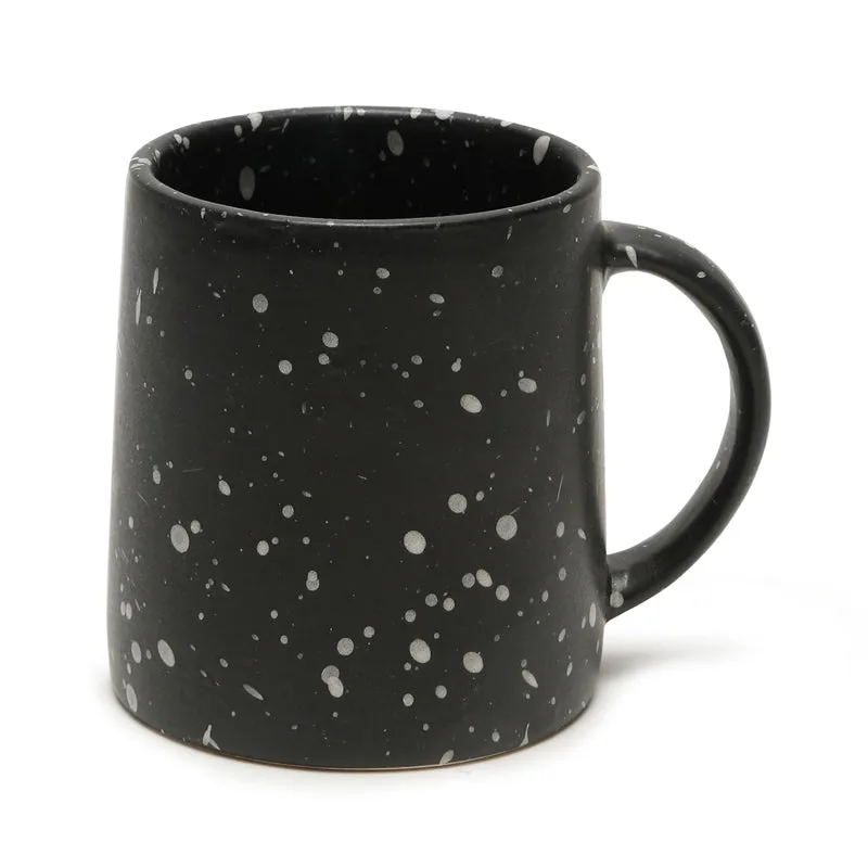 Splash Ceramic Coffee Mug (300 mL Each,Black) - Set Of Four media 6