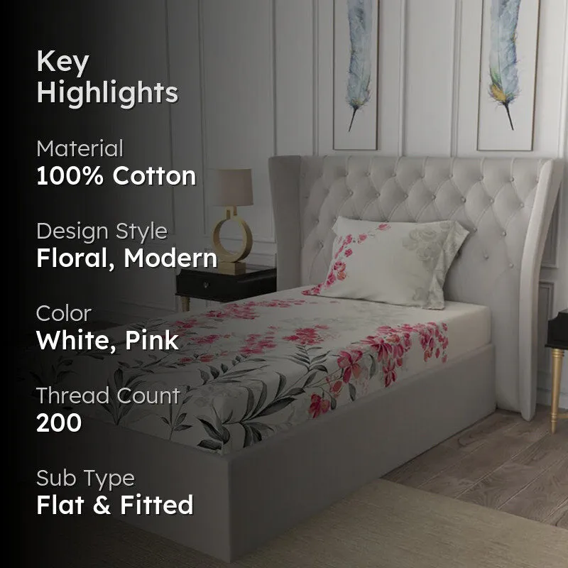 Urban Space Majestic Pink Cotton Bedsheet - 200 TC media 2