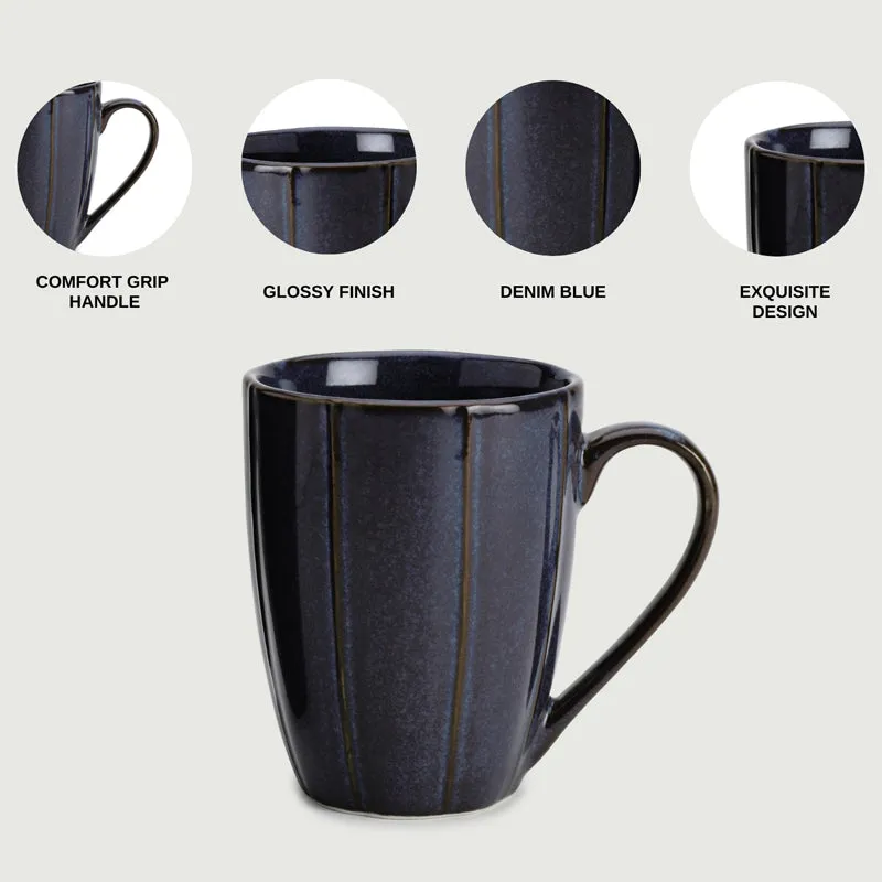 Ciro Porcelain Coffee Mug (300 mL Each/Blue) - Set of Two media 8