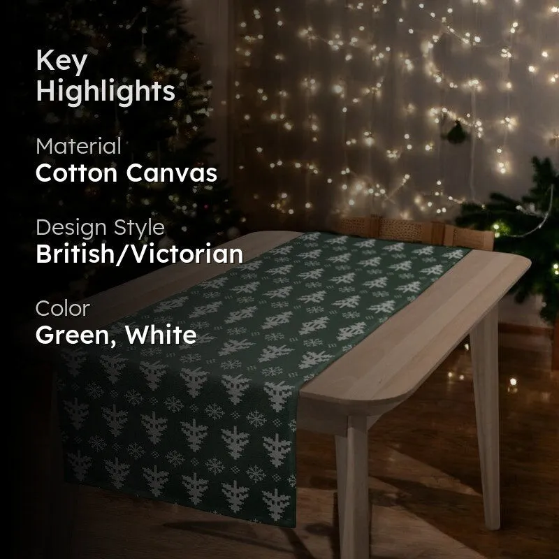 Wintertide Cotton Canvas Table Runner media 2