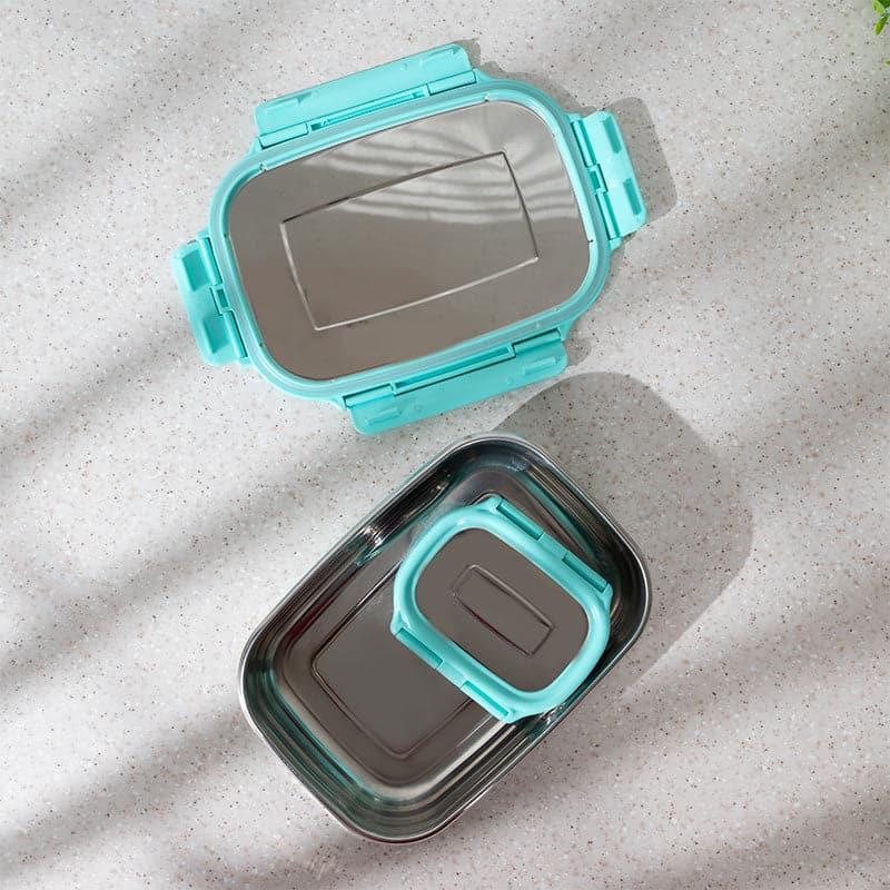 Viora Aqua Stainless Steel Lunch Box (775/150 mL) - Two Piece Set image 6