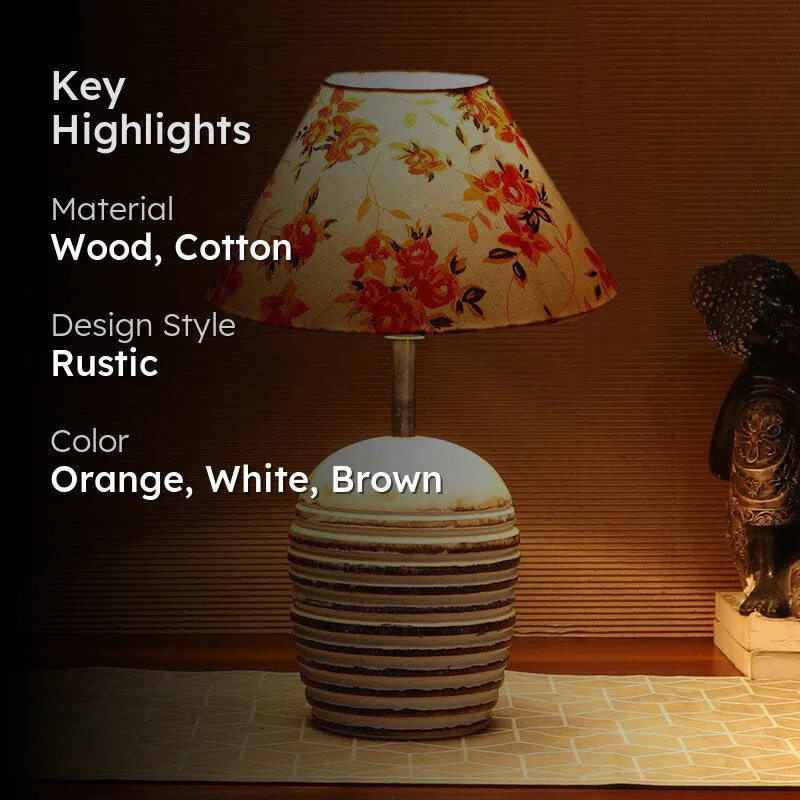 Gloworb Cotton Table Lamp With Wooden Base - Multicolor media 2