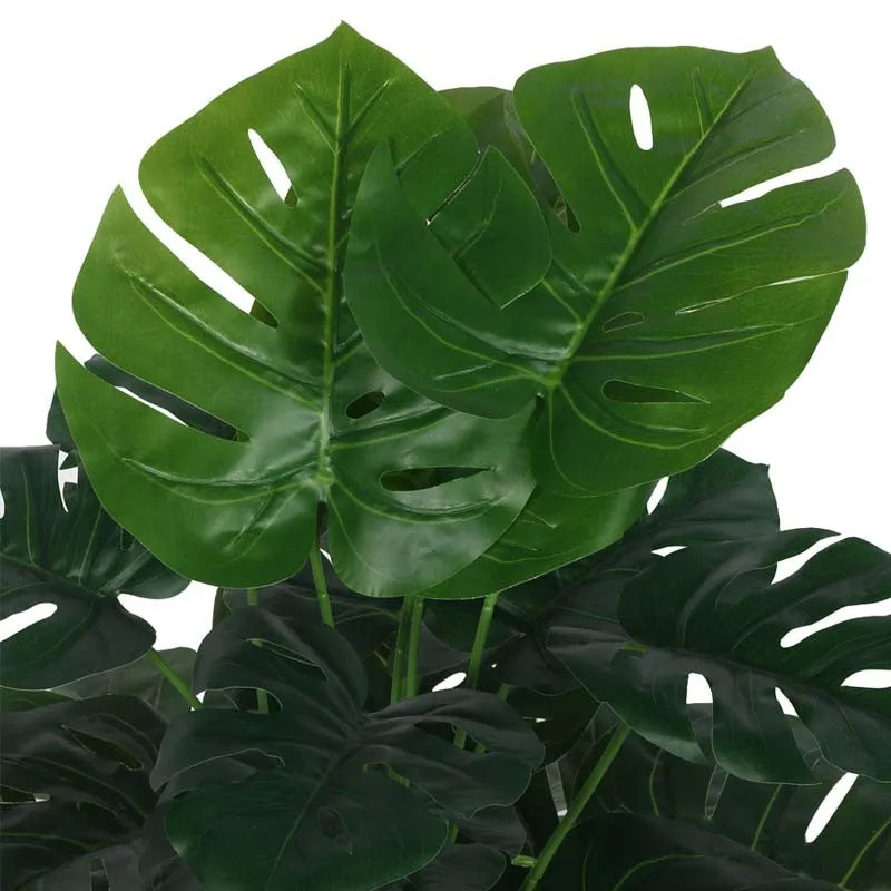 Faux Lush Delisocia Monstera Plant With Black Plastic Pot - 2.6 Feet media 5