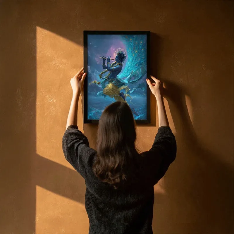 Lord Krishna in Celestial Radiance Archival Paper Wall Art media 6