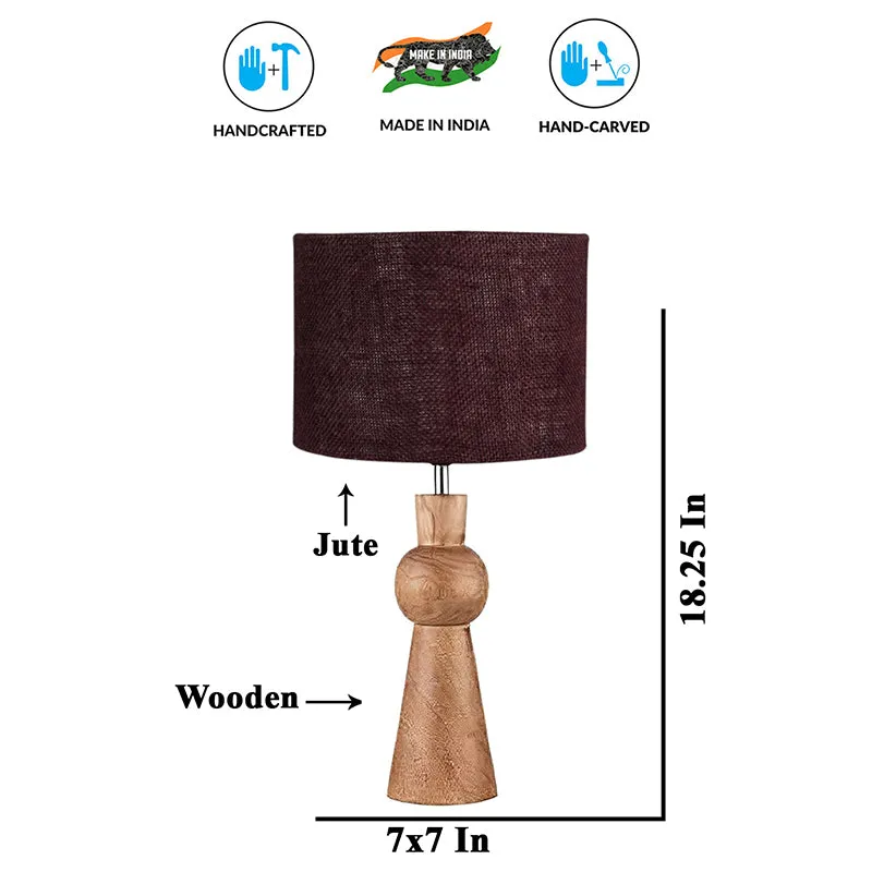 Angler Jute Wooden Table Lamp - Brown media 5
