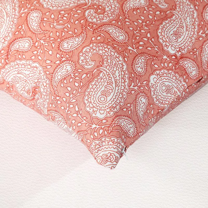 Ruksaana Printed Cushion Cover (Orange) - Set Of Five media 3