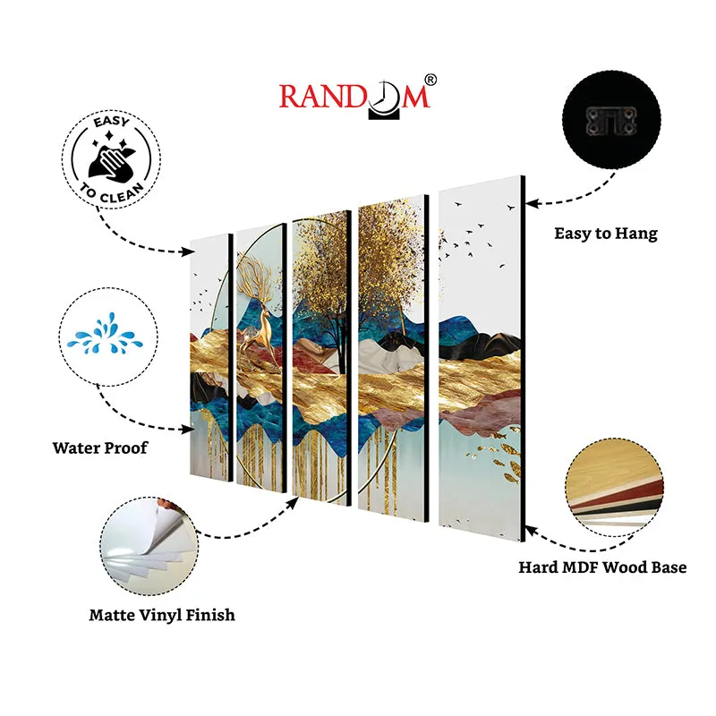 Cosmic Landscape Canvas Wall Art - Set Of Five media 6