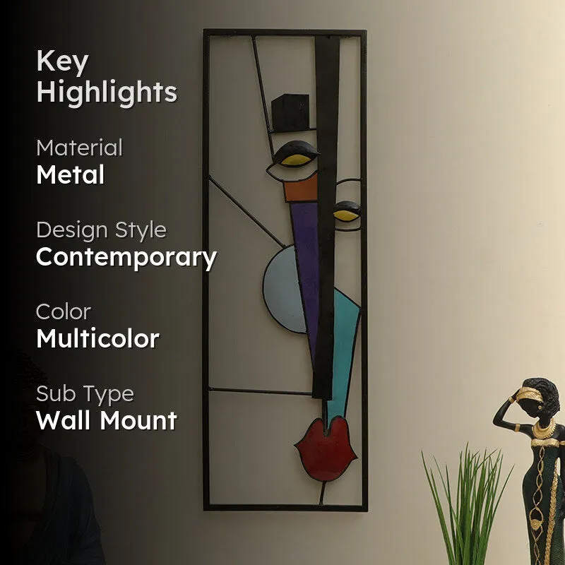 Abstract Face Metal Wall Accent media 2