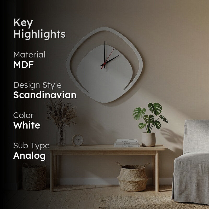 Boomera White MDF Wall Clock media 2