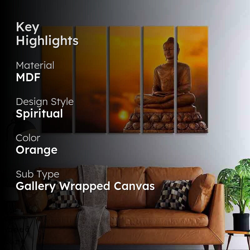 Buddha In Meditation Wall Art - Set of Five media 2