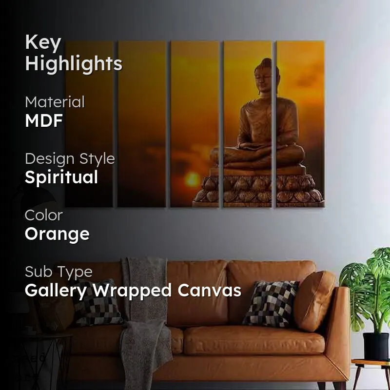 Buddha In Meditation Wall Art - Set of Five media 2